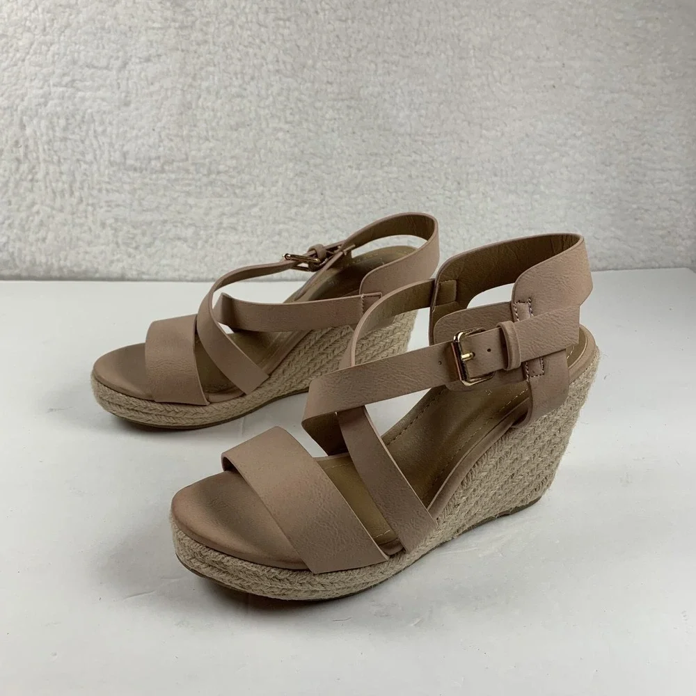 Catherine Malandrino Estaria Espadrille Sandal Women's Size 8 Nude Vegan S0360‎